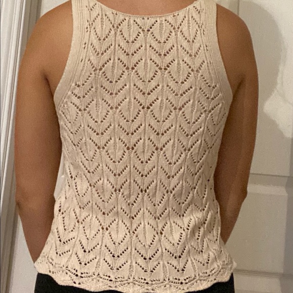 Cream colored knit tank top (small) - Picture 2 of 2